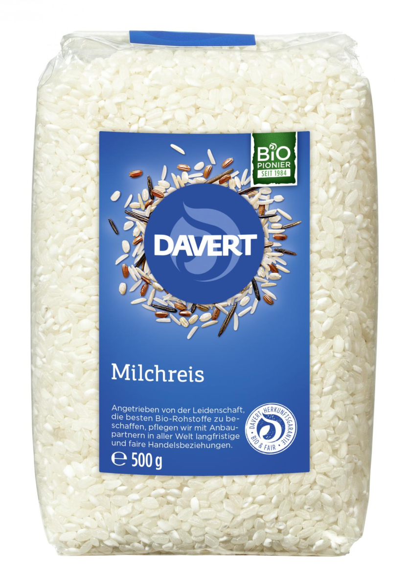 Milchreis weiß, 500g Davert Reis