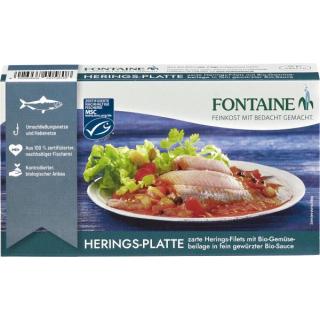 Herings-Platte m. Gemüsebeilag -Fisch in Dose