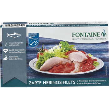 Heringfilets in Tomatencreme Fisch in Dose