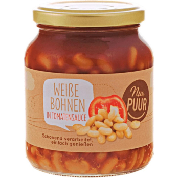 Weiße Bohnen in Tomatensauce 350g Glas