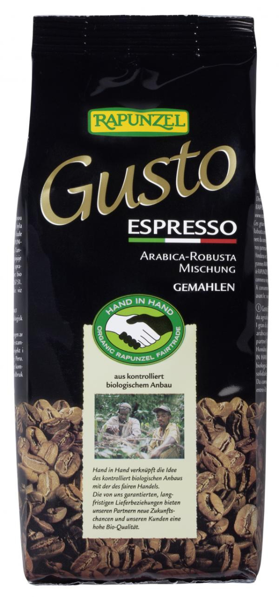 Espresso RAPUNZEL  gemahlen Arabica&Robusta f1 Heldenkaffee 250g