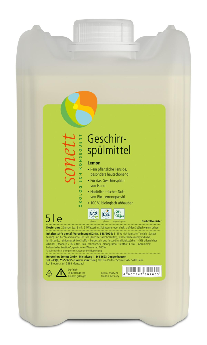 Geschirrspülmittel ''Lemon''  Nachfüller 5 Liter