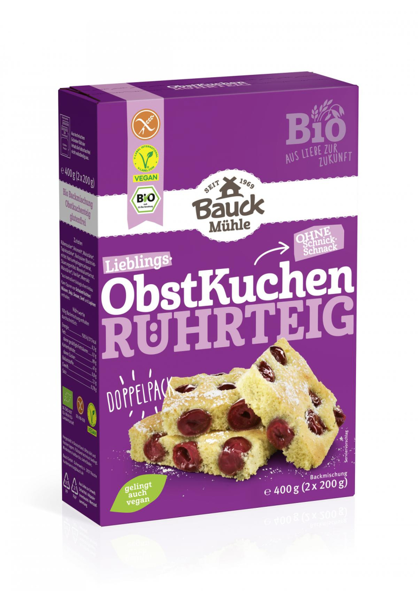 Baukhof Obstkuchen-Rührteig Backmischung, glutenfrei