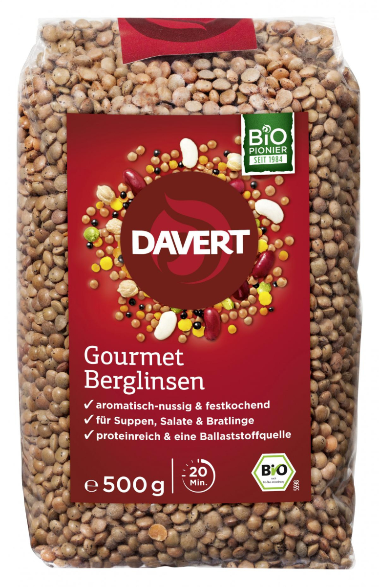 Davert Gourmet Berglinsen, 500g
