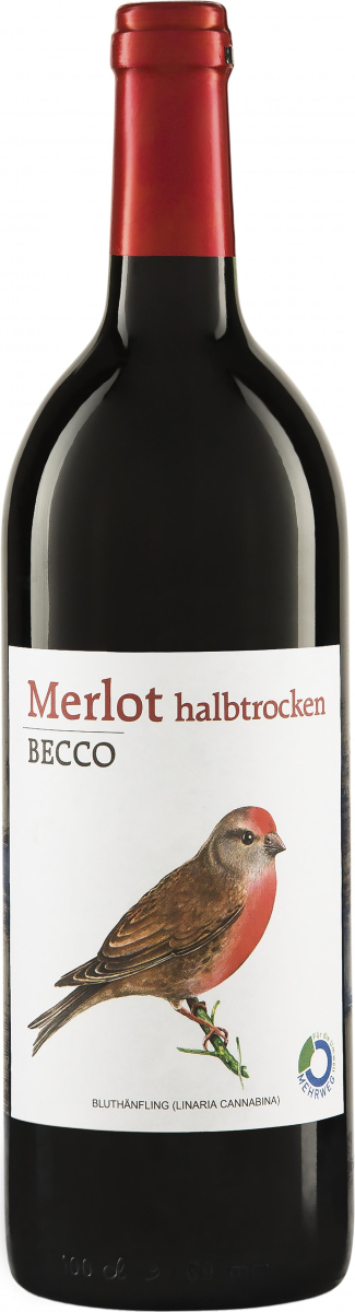 Merlot "Becco", halbtrocken, 1 L Flasche