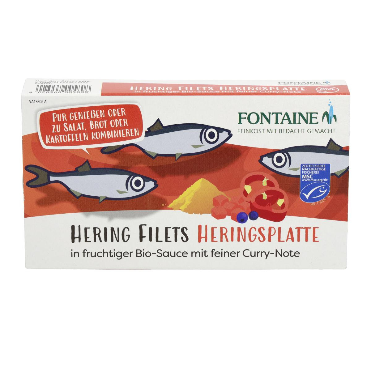 Herings-Platte m. Gemüsebeilag -Fisch in Dose