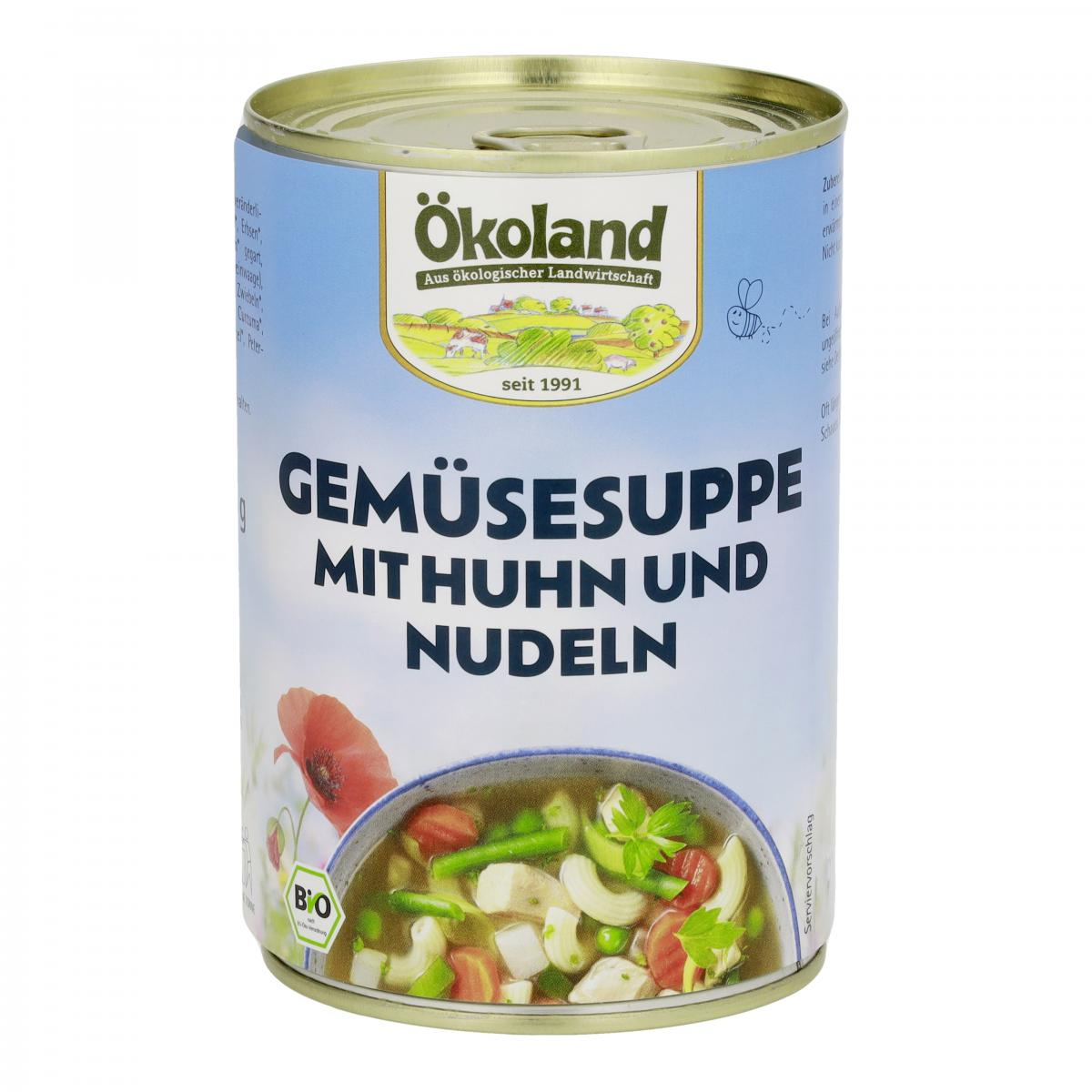 Gemüsesuppe mit Huhn in 400g Dose