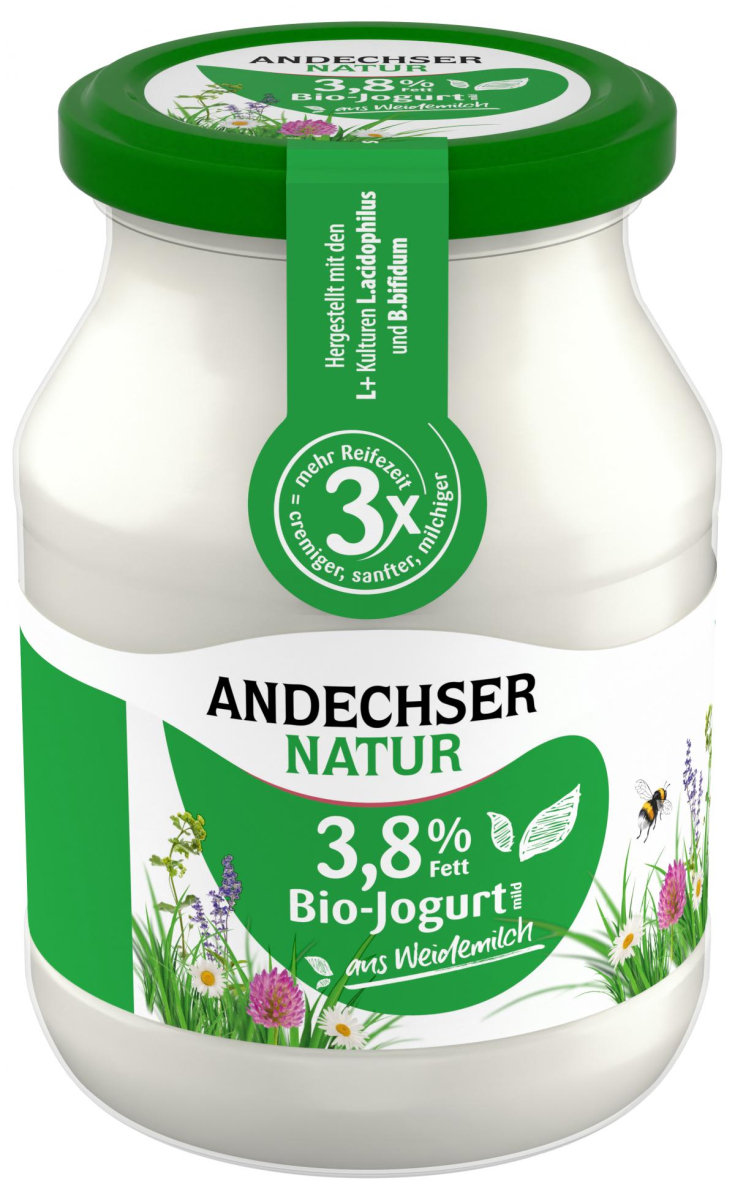 Joghurt 3,8% natur, 500g Glas