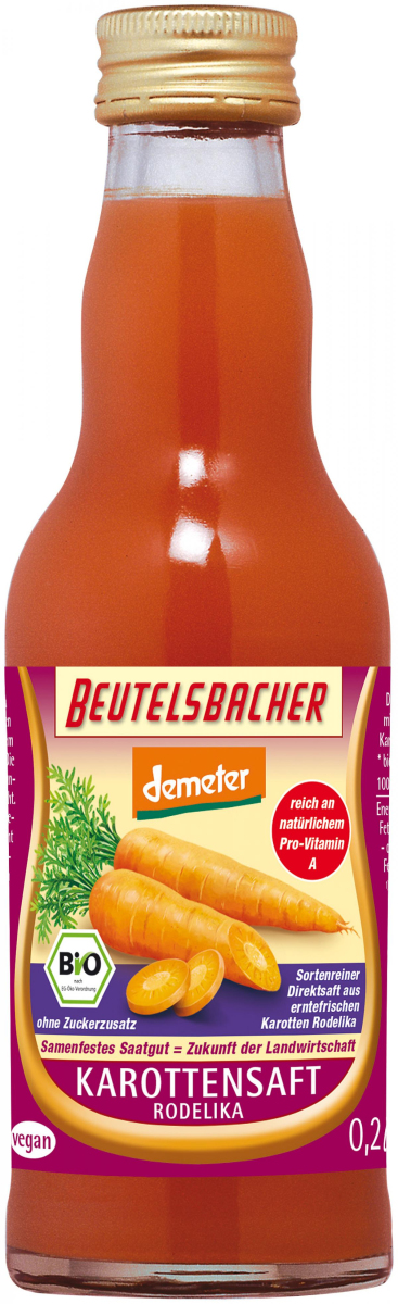 Karottensaft 200ml  demeter  Abverkauf 02-2026