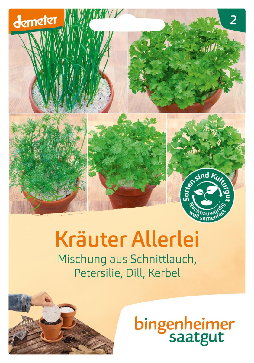 Saatgut Kräuter Allerlei - 5 verschiedene Saatscheiben