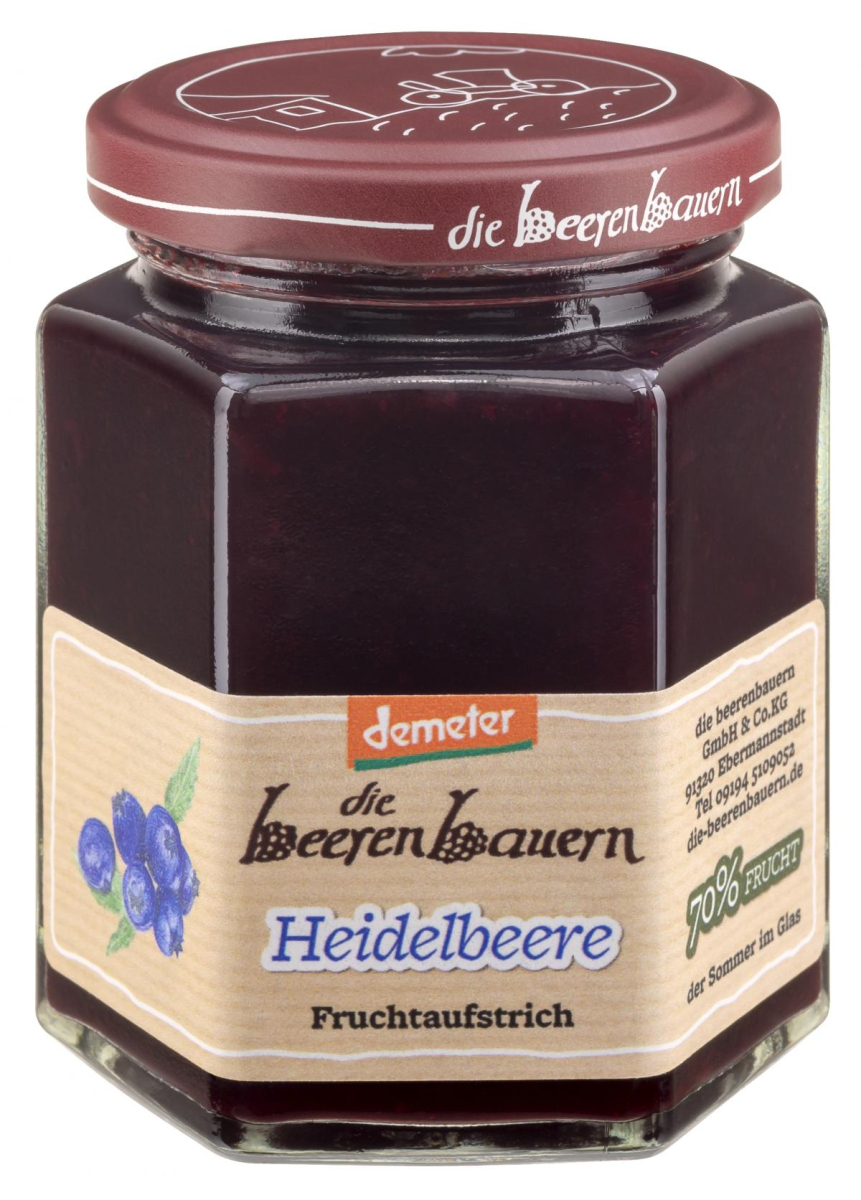Heidelbeere Fruchtaufstrich, 200g Glas