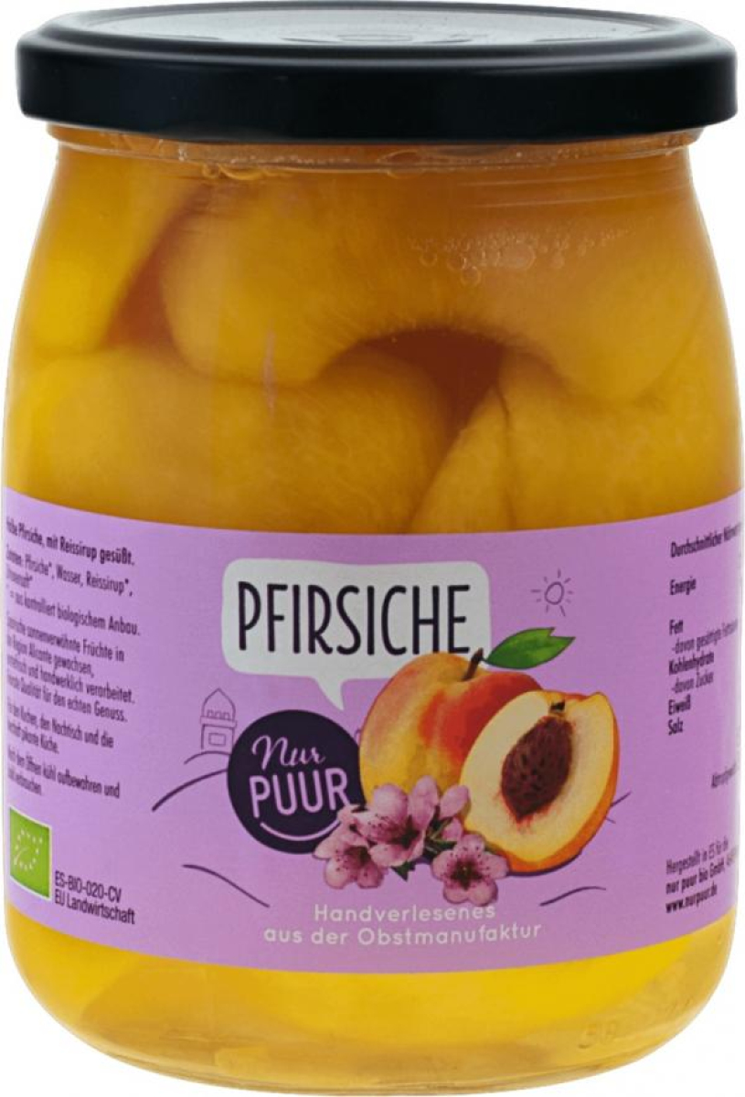 Pfirsiche halbe Frucht im Glas