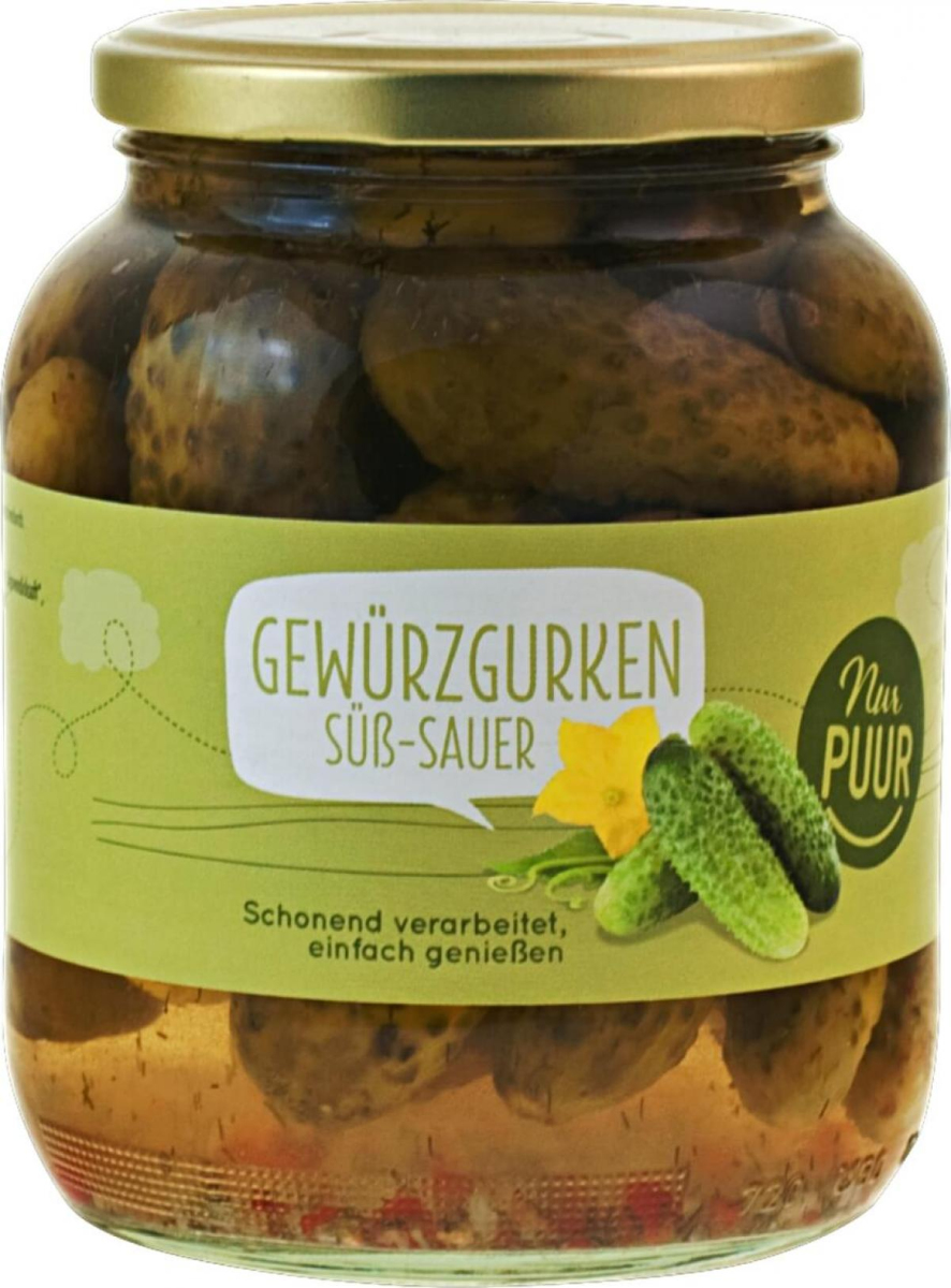 Gewürzgurken süß sauer 680g Glas Essiggurken
