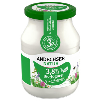 Joghurt 3,8% natur, 500g Glas