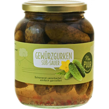 Gewürzgurken süß sauer 680g Glas Essiggurken